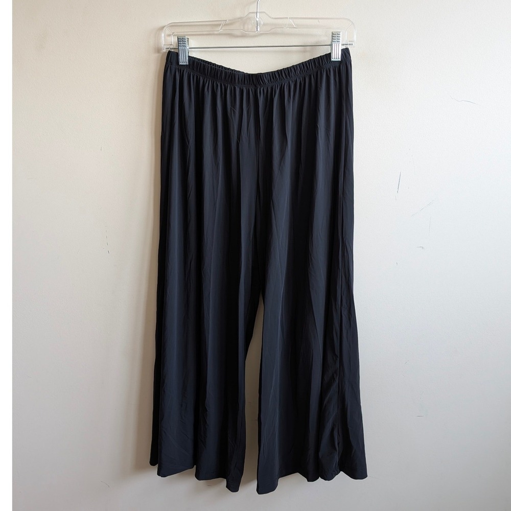 Bryn Walker Black Wide Leg Elastic Waist Italian Fabric Pants Size M
